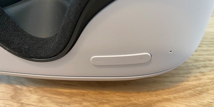 You can adjust the volume as needed using the buttons on the side of the headset.