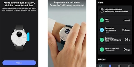 Die Einführung auf dem Handy zeigt mir, was die ScanWatch kann.