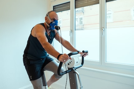 Riding a bike up to the maximum load.