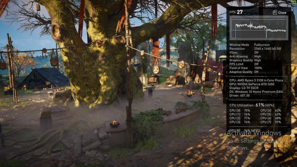 Assassin’s Creed Valhalla ist mit 1440p durchaus spielbar.