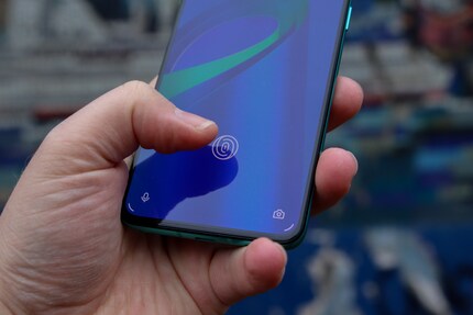 The fingerprint sensor is located underneath the display.