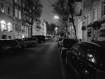 At night