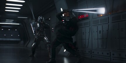 Fantastically choreographed fight between Din Djarin and Moff Gideon