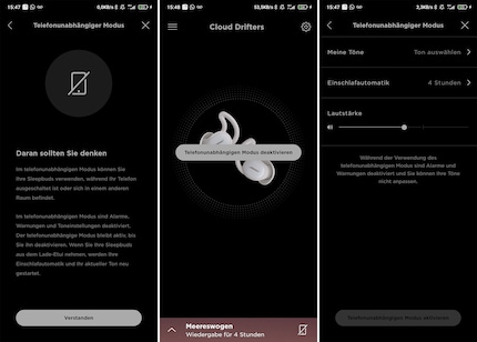 View of the phone-free mode in the app.