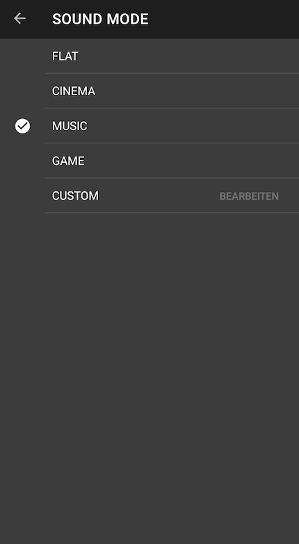 JVC bietet drei vordefinierte Sound-Modi.