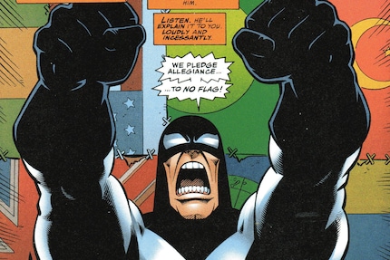 Ja, sowas wie den Flaggenzerstörer gibt’s tatsächlich im Comic...