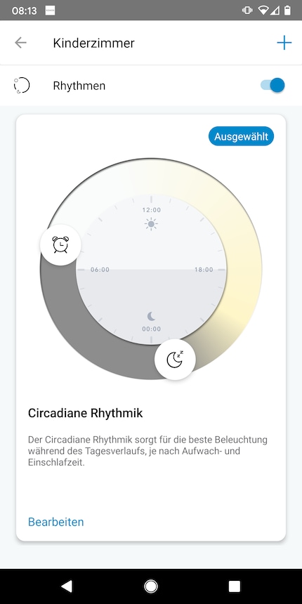 Die Lichtstimmung lässt sich deinem Tagesrhythmus anpassen.