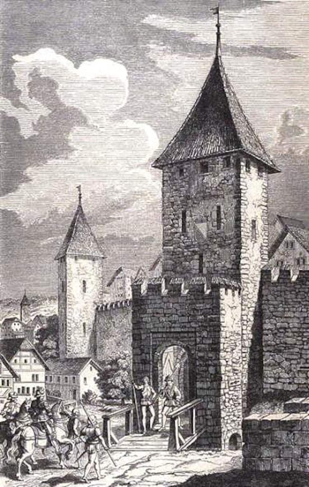 Das Rennwegtor Anfang des 16. Jahrhunderts.
