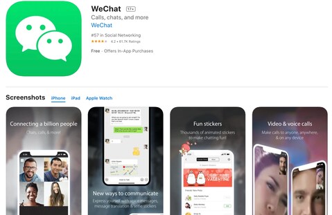 Arbeitet auch mit Xcode aus inoffiziellen Quellen: WeChat.
