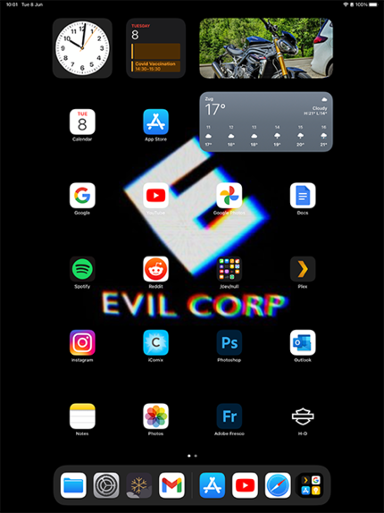 Der Home Screen meines iPads vor der Sortierung