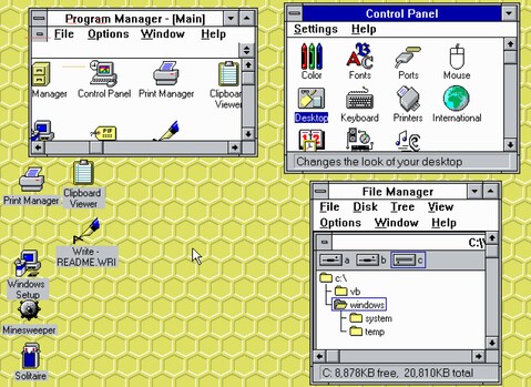 In Windows 3.11 war der Desktop nicht wirklich existent.