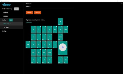 Über die Azeron-Software können Tasten frei konfiguriert werden.