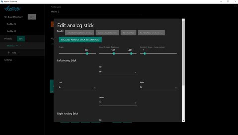 Der Analogstick kann zusätzlich angepasst werden.