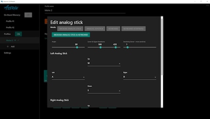 Der Analogstick kann zusätzlich angepasst werden.