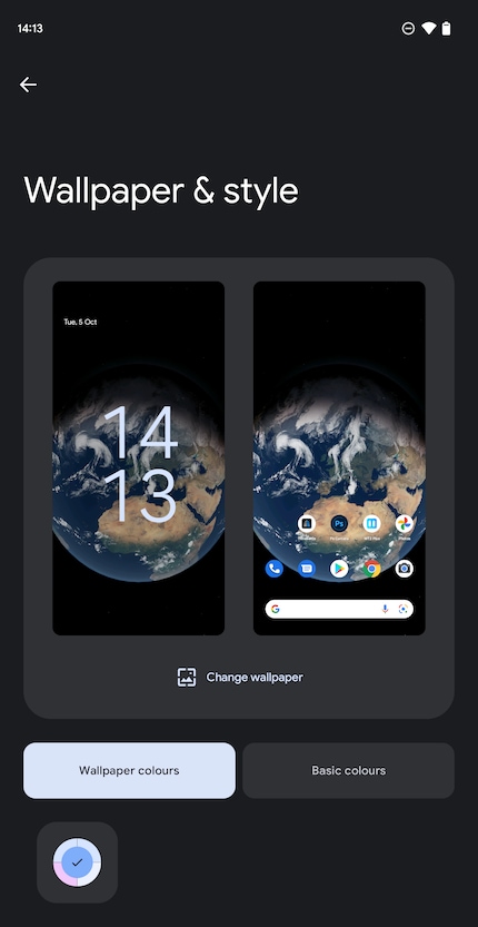Die Farben des neuen Designs werden automatisch und dynamisch zum Hintergrund passend gewählt.