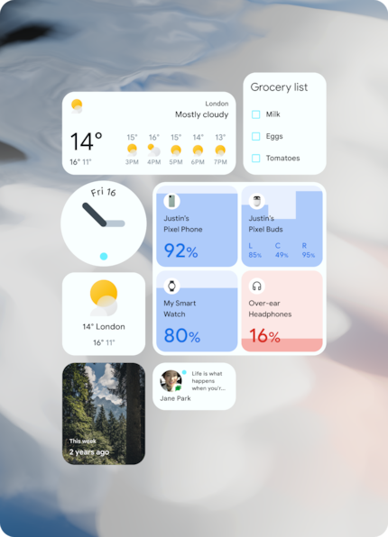 Neues Design der Widgets.