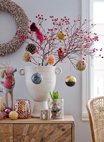You can decorate individual branches like you would a Christmas tree. Image: Bloomingville