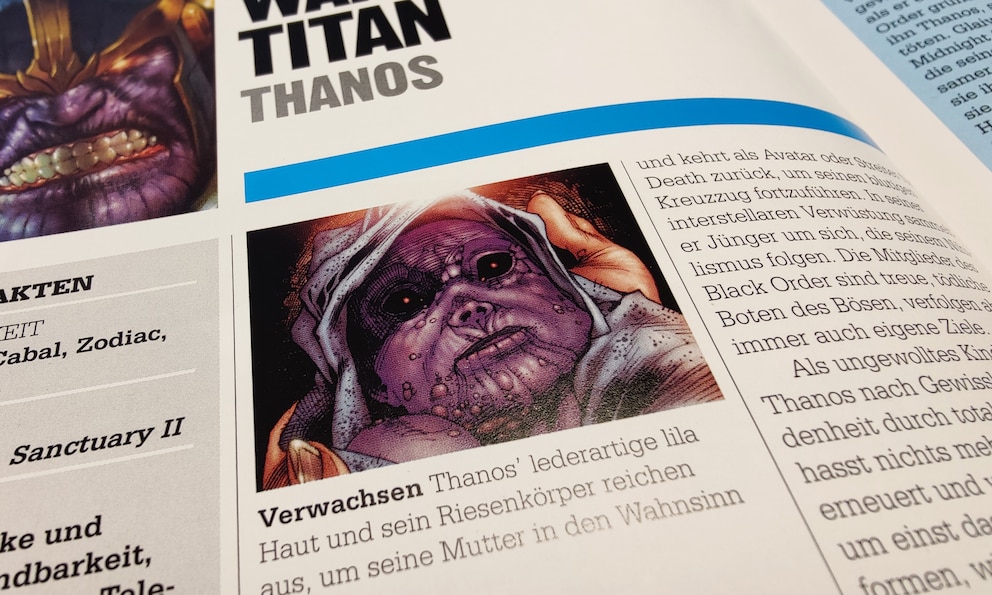 Thanos’ Ursprünge sind im Marvel Buch genau erklärt.