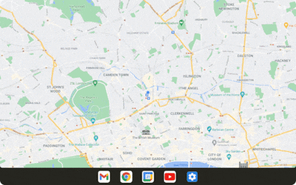 Android 12L Demo, die zeigt, wie Snapping funktioniert
