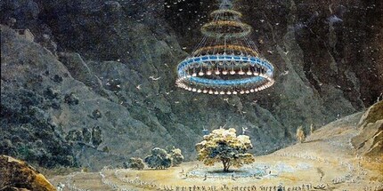 Der Walnussbaum von Benevento in der Vorstellung des Malers Giuseppe Pietro Bagetti.
