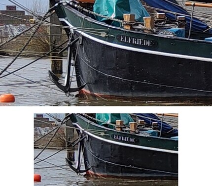 Full-sized view of a section: main camera (top) and wide-angle camera (bottom).