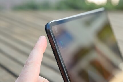 The fingerprint sensor and power button.