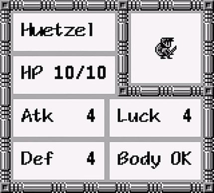 Four attributes that only increase by a few points as the game progresses.