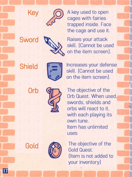 Images: Cave Noire manual, Konami