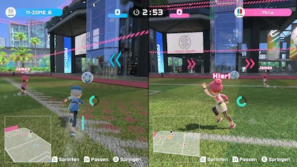 Fußball ist die Überraschung von Nintendo Switch Sports schlechthin. Der Modus ist am Anfang kompliziert, macht später aber viel Spaß.