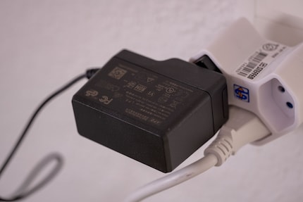 The power supply goes directly into the wall socket.