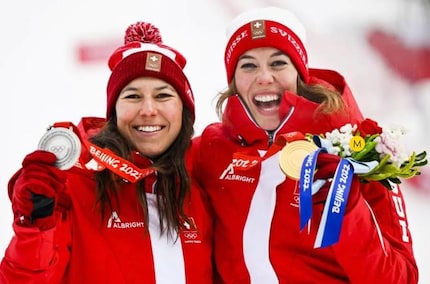 Erfolgsduo: Wendy Holdener und Michelle Gisin. Foto: Keystone
