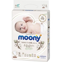 Moony Diapers MOONY Natural S 4-8kg 58 pcs. (Size S, 58 Piece)