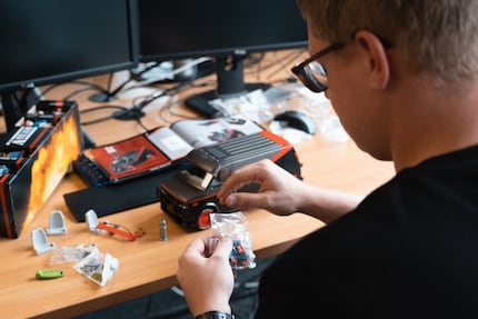 A toy being tested