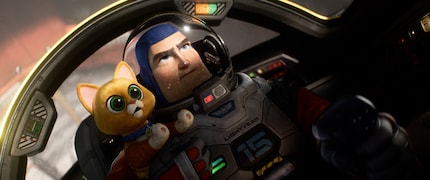 Sox the cat is Buzz’s loyal companion in the science-fiction adventure.