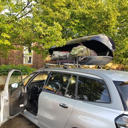 Seit wir uns eine Dachbox angeschafft haben, gestaltet sich das Autopacken deutlich entspannter.