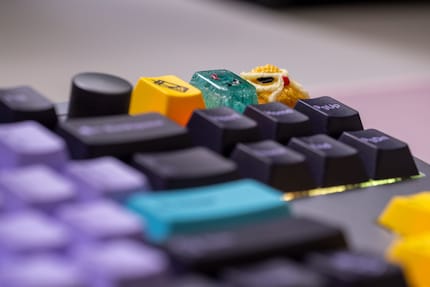 Dank TKL-Formfaktor hat es viel Platz für sogenannte Artisan-Keycaps oder Novelties.