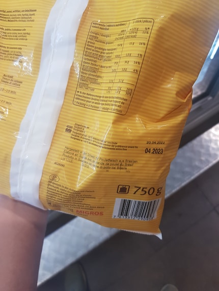 Die Tiefkühl-Nuggets sind bis April 2023 haltbar. Das heisst aber nicht, dass sie darüber hinaus nicht konsumiert werden können.