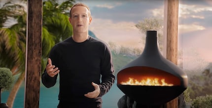 Mark Zuckerberg in 2021 at a presentation in the Metaverse.
