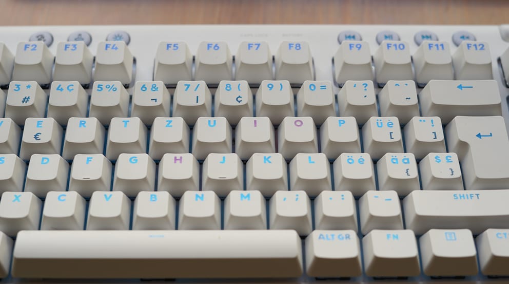 A close-up of the keys.