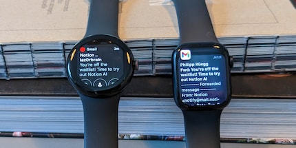 The Apple Watch’s angular display can display slightly more text.