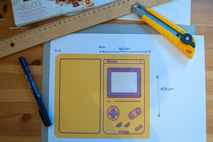 I created a Game Boy slipcase in the size of a bar of chocolate.