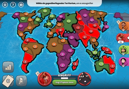 Die Adaption des Brettspiel-Klassikers «Risiko» fürs iPad. Ich spiele gegen drei mehr oder minder künstlich intelligente Möchtegern-Weltherrscher.