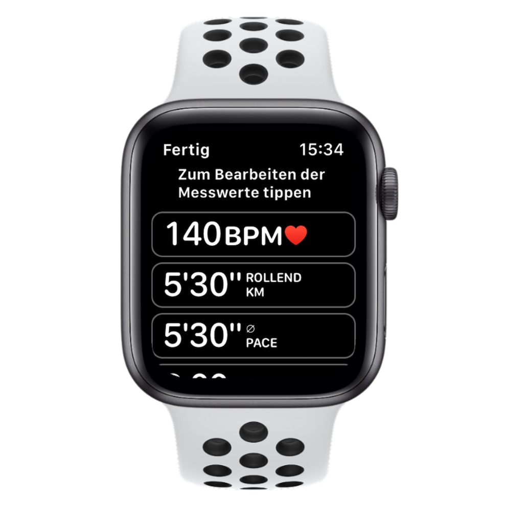 Ich kann die auf dem ersten Screen angezeigten Messwerte verändern, wenn ich möchte.