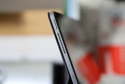 One of the speakers on the side. The power button doesn’t feature a hidden fingerprint sensor.