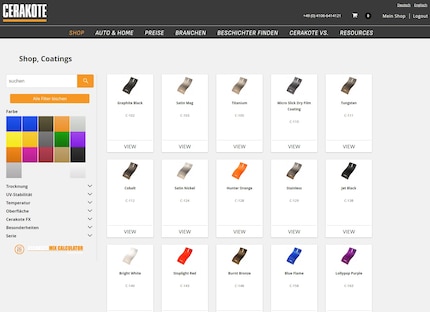 The Cerakote colour range is huge.