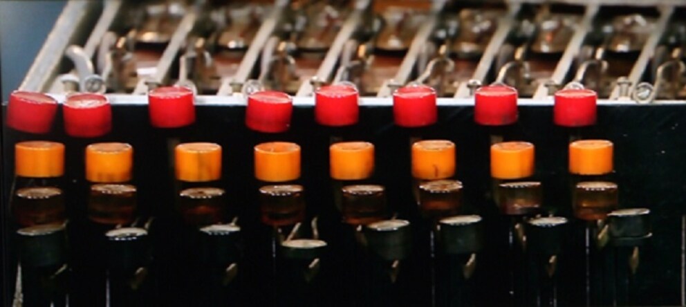 The «laff box» can play ten different laughs per button.