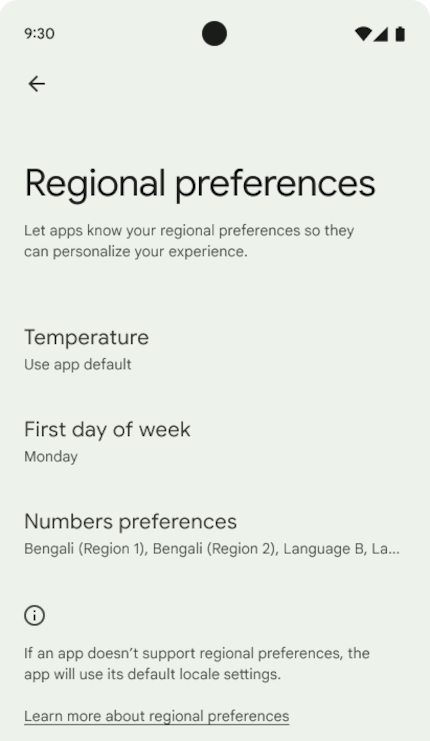 Regional preferences, regardless of location.