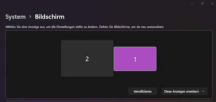 Die Display-Einstellungen musst du in den Systemeinstellungen deines Windowsgeräts anpassen.