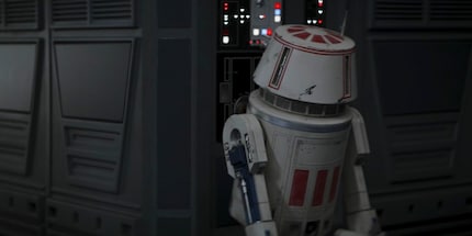 Plugged in like R2-D2 in Revenge of the Sith and Star Wars.