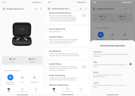 App mit vielen Optionen und Varianten der Geräuschunterdrückung.